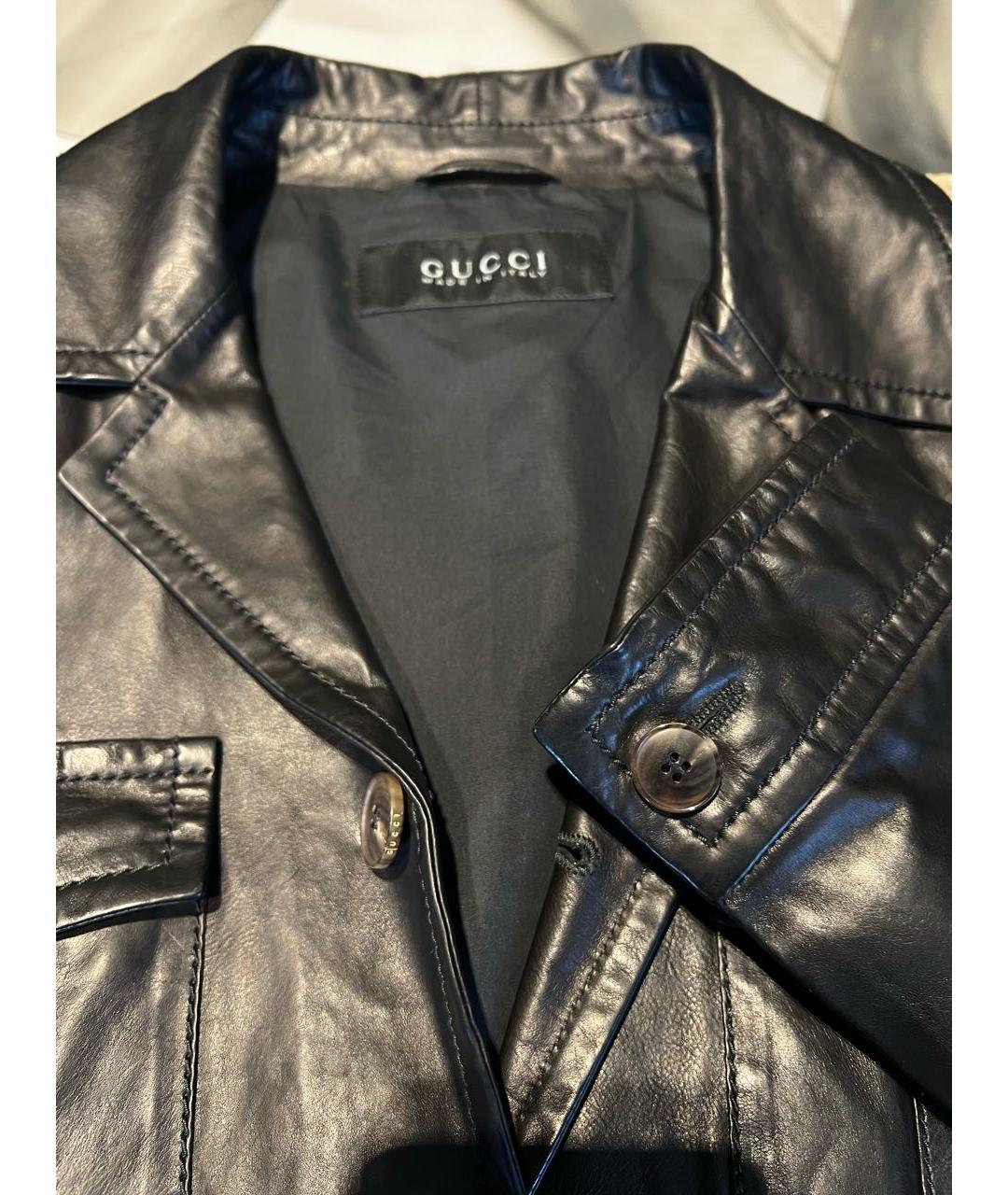 GUCCI Черная кожаная куртка, фото 3