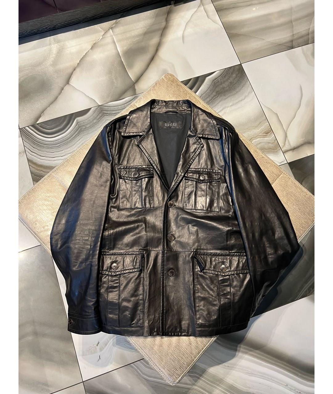 GUCCI Черная кожаная куртка, фото 4