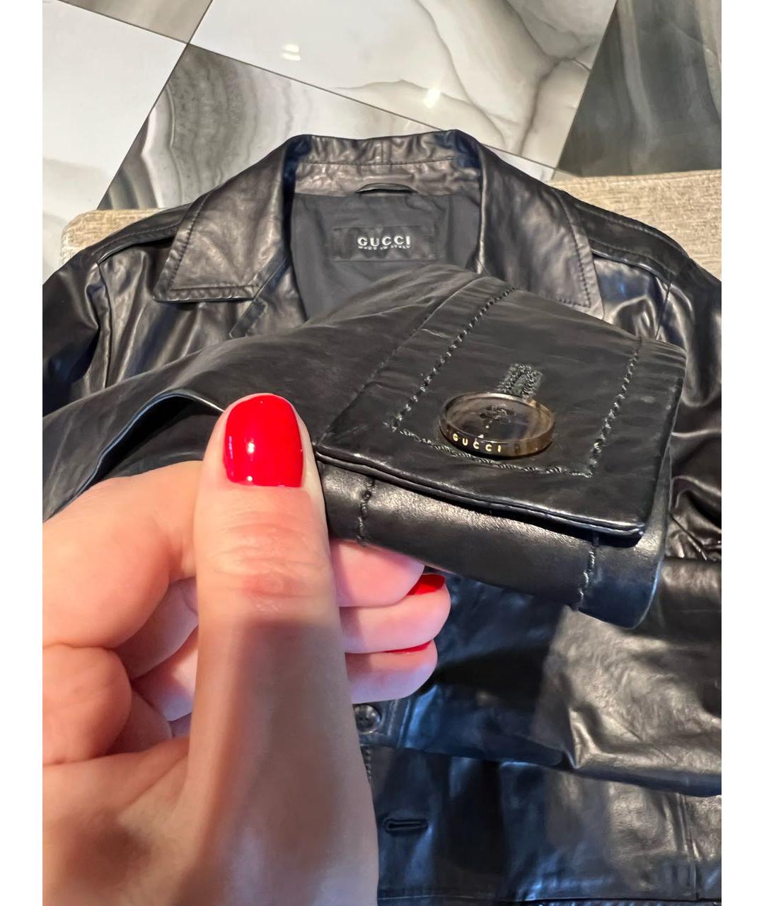GUCCI Черная кожаная куртка, фото 7