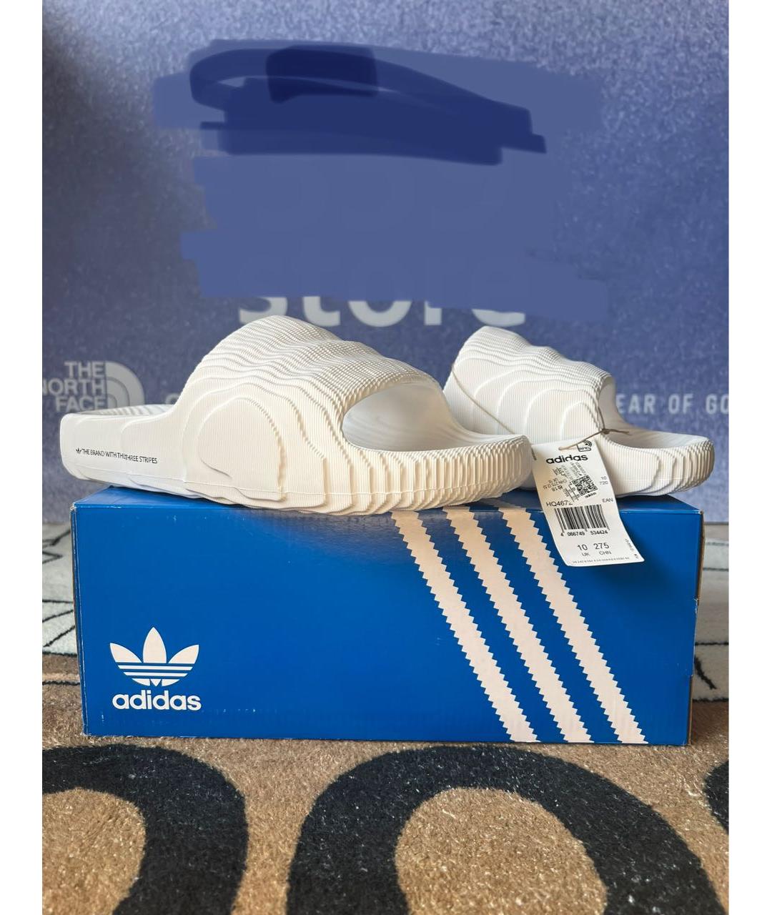 ADIDAS Белые резиновые шлепанцы, фото 2
