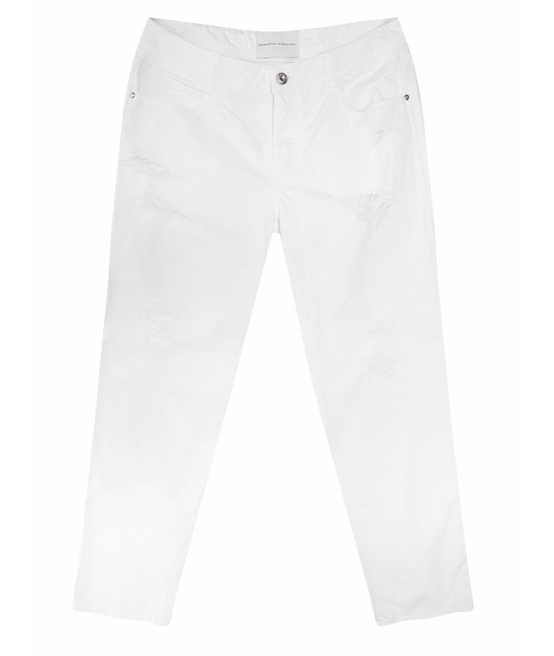 ERMANNO SCERVINO Белые хлопковые прямые джинсы, фото 1