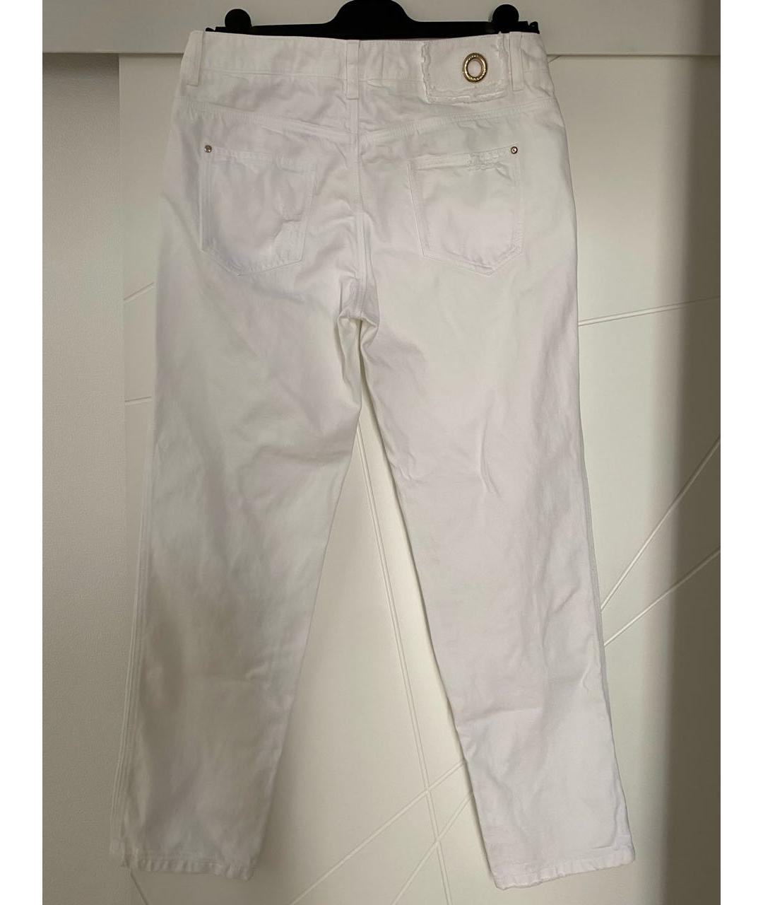 ERMANNO SCERVINO Белые хлопковые прямые джинсы, фото 2