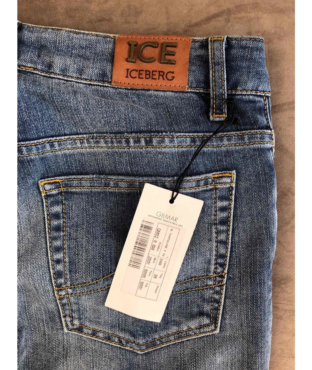 ICEBERG Синие хлопковые прямые джинсы, фото 4