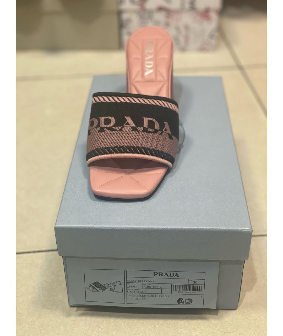 PRADA Розовые кожаные босоножки, фото 7