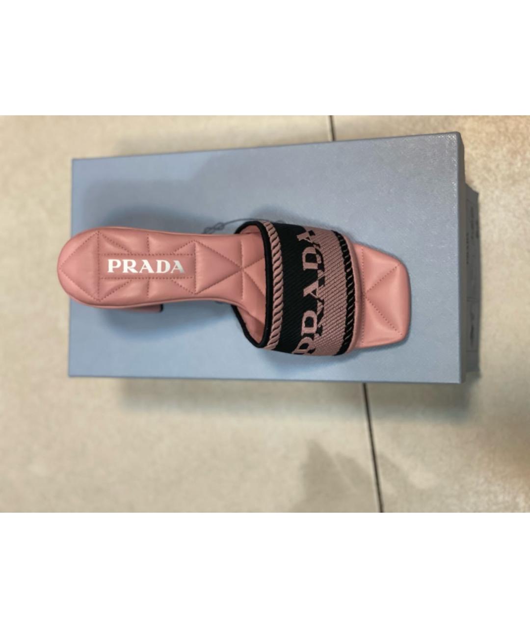 PRADA Розовые кожаные босоножки, фото 2