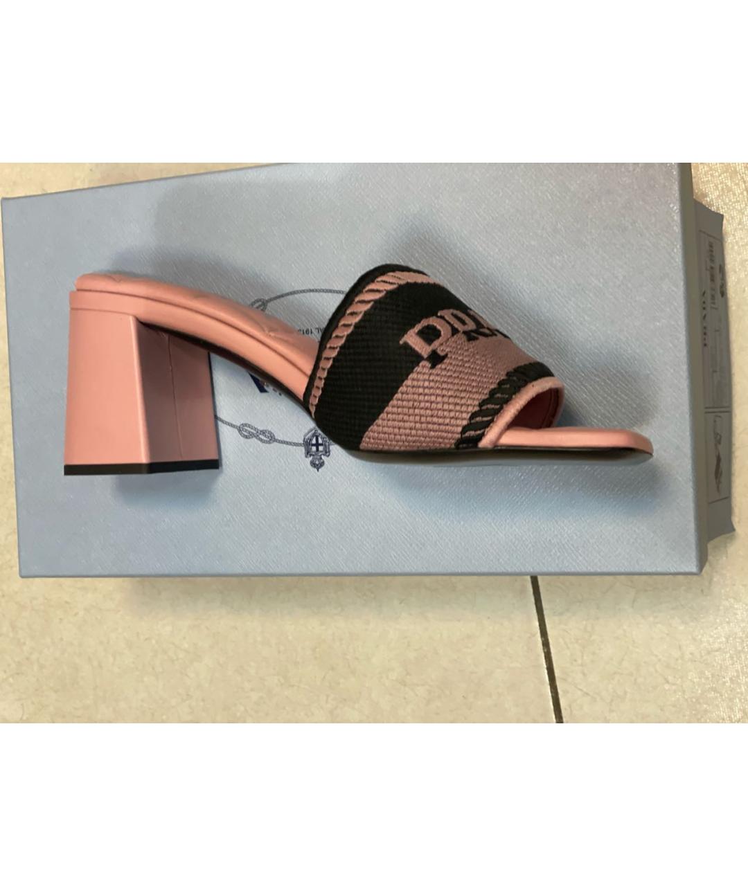 PRADA Розовые кожаные босоножки, фото 9