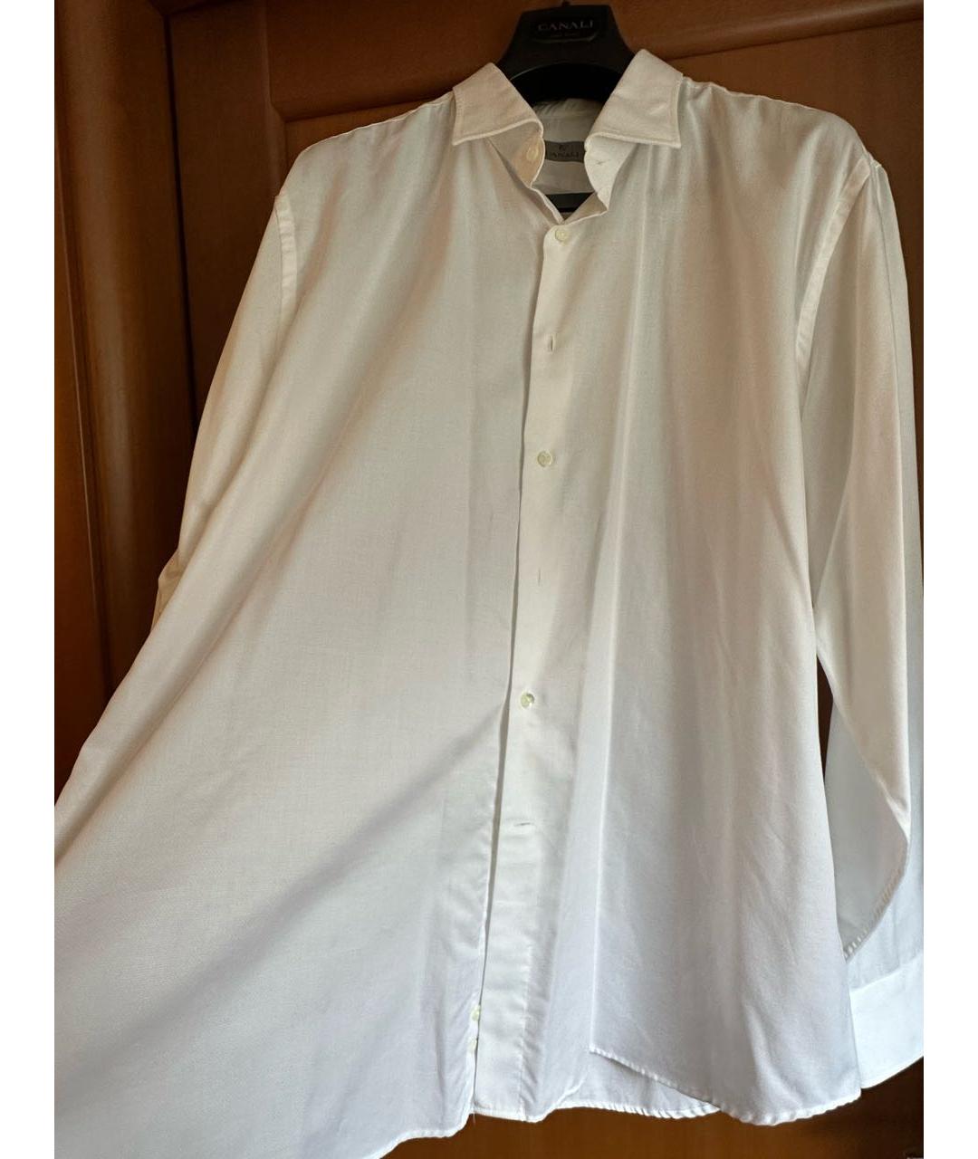 CANALI Белая хлопковая классическая рубашка, фото 7