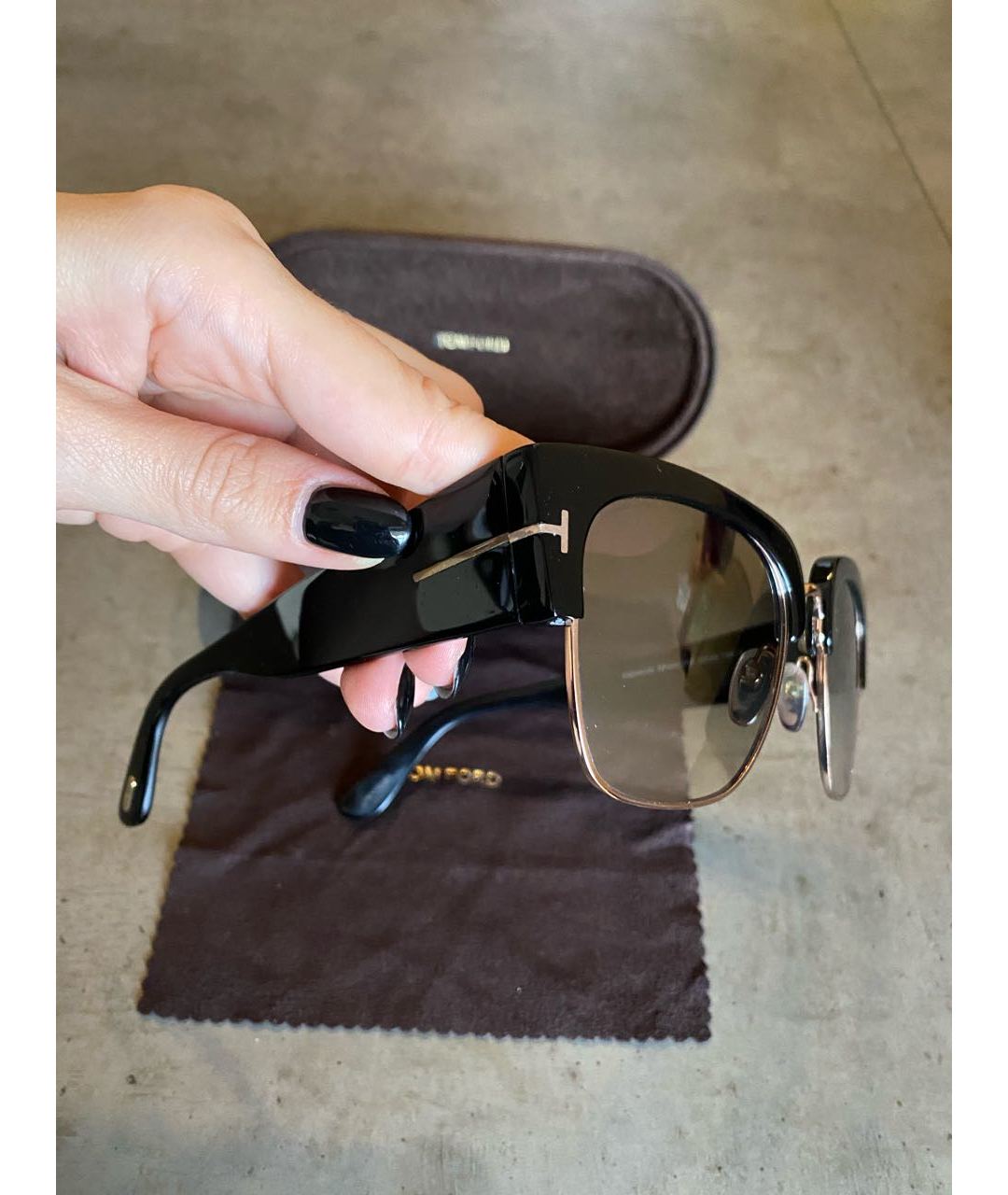TOM FORD Черные пластиковые солнцезащитные очки, фото 2