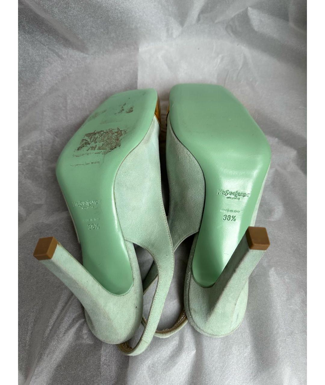 YVES SAINT LAURENT VINTAGE Зеленые замшевые туфли, фото 6