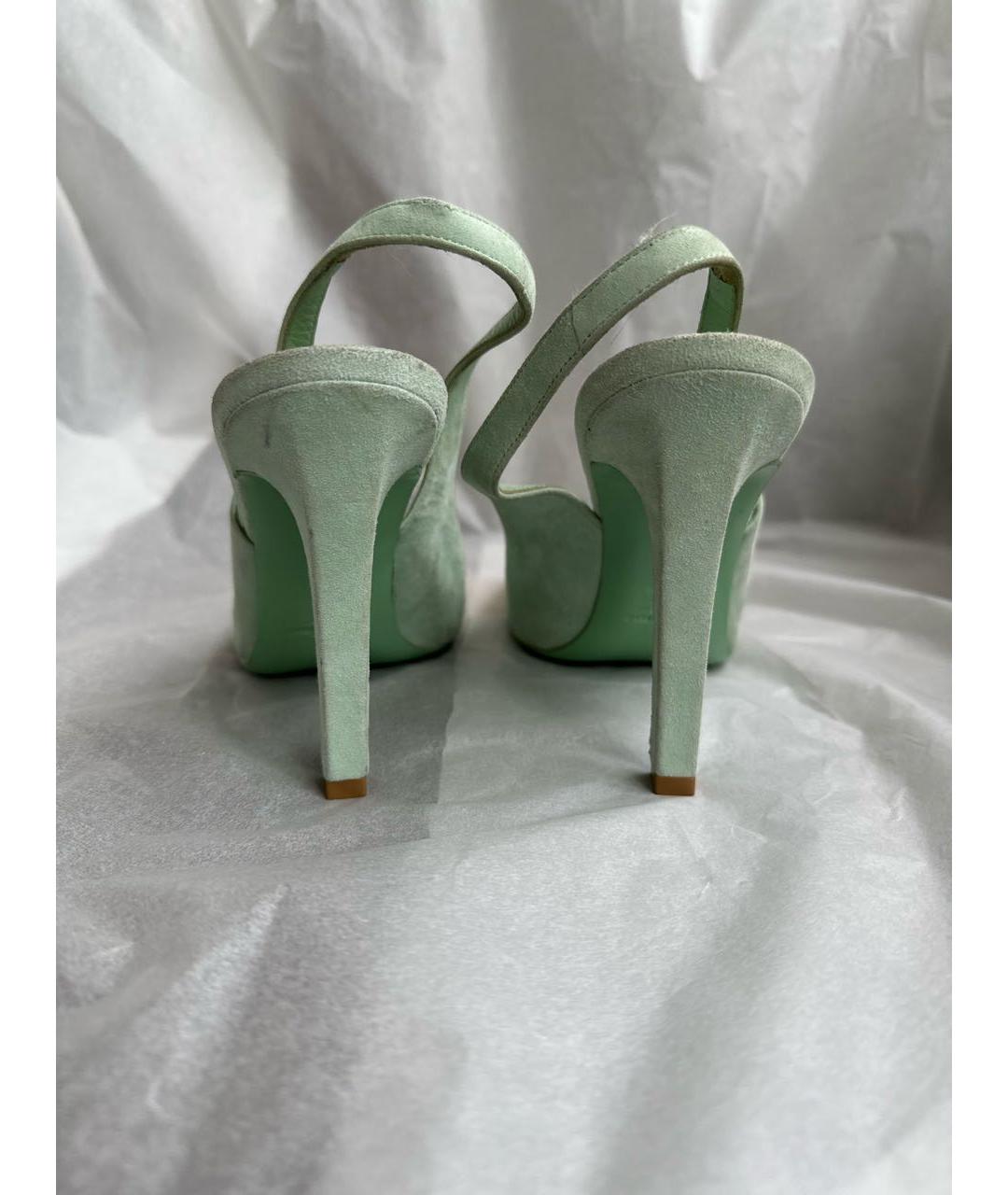 YVES SAINT LAURENT VINTAGE Зеленые замшевые туфли, фото 4