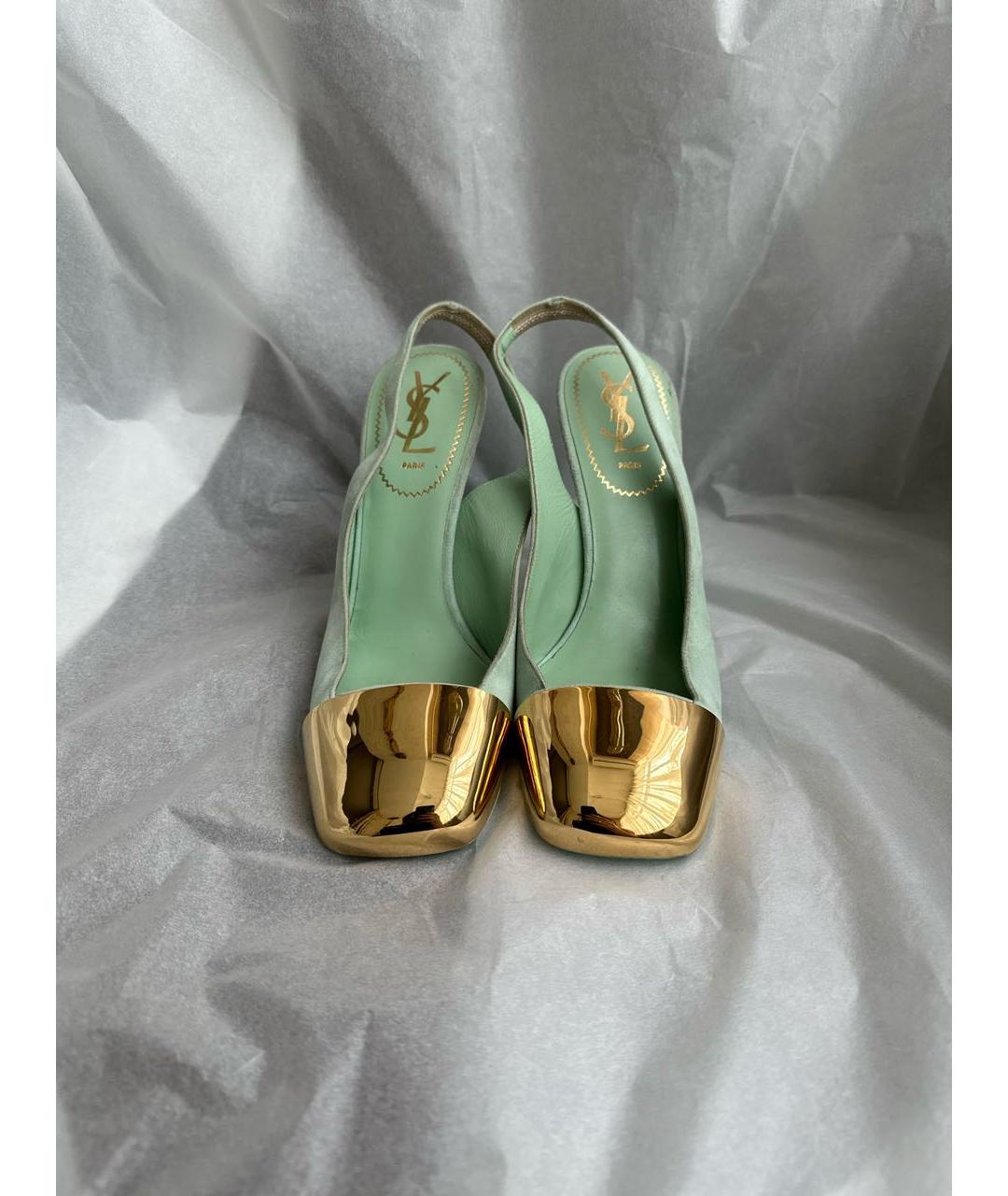 YVES SAINT LAURENT VINTAGE Зеленые замшевые туфли, фото 2
