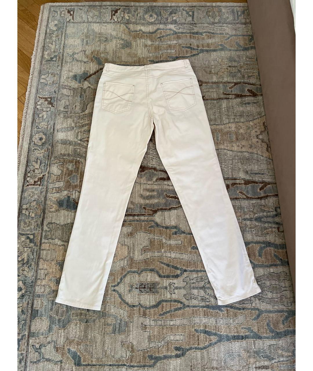 BRUNELLO CUCINELLI Белые хлопковые джинсы скинни, фото 2