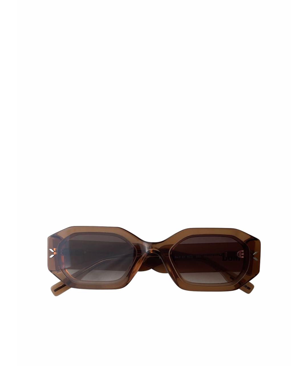 MCQ ALEXANDER MCQUEEN Коричневые пластиковые солнцезащитные очки, фото 1