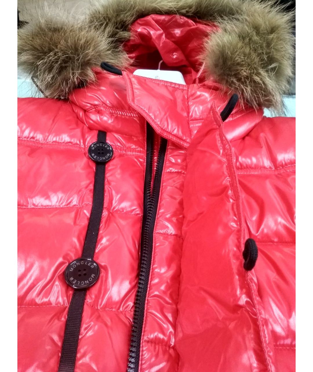 MONCLER Красная полиамидовая куртка, фото 4
