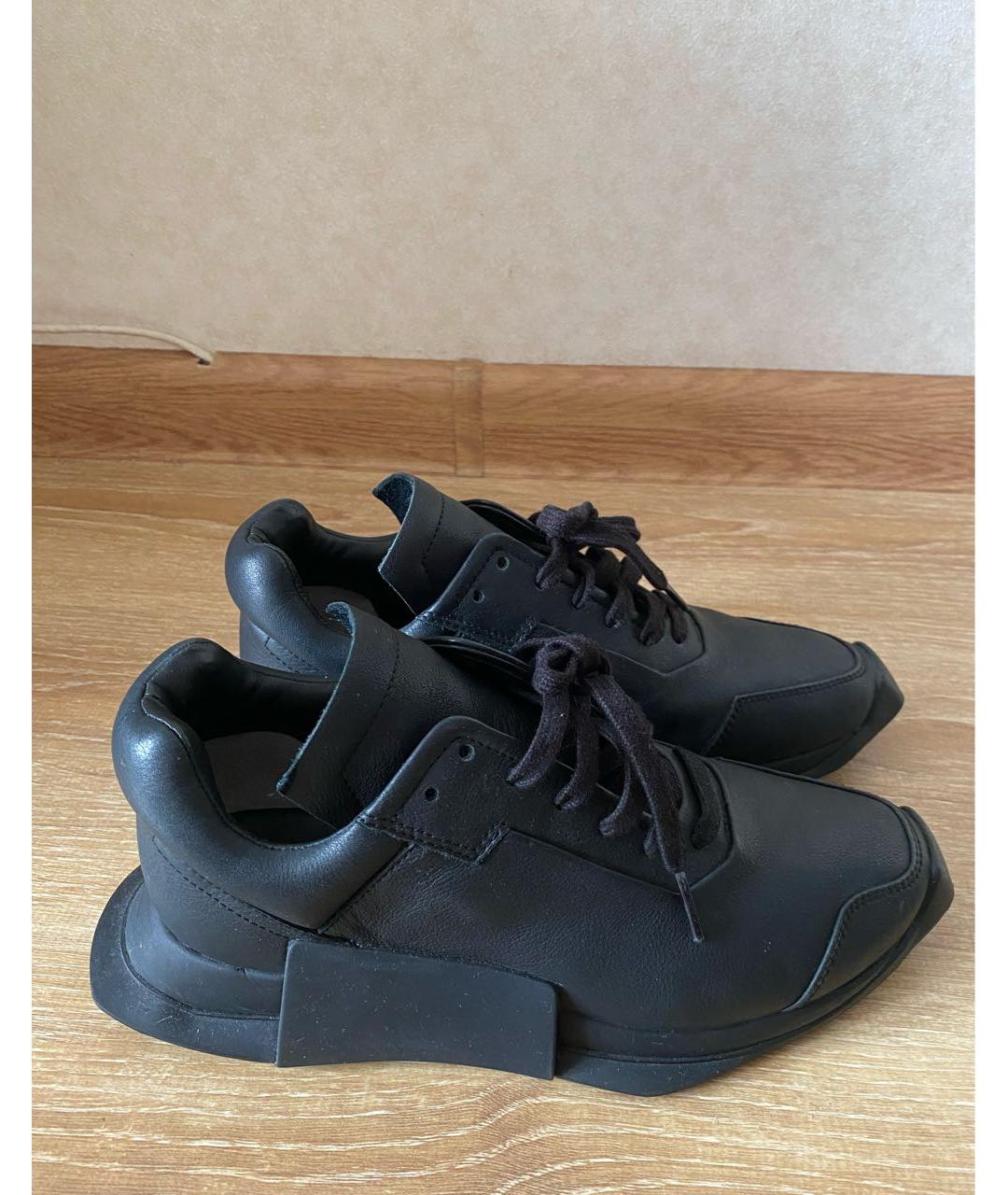 ADIDAS BY RICK OWENS Черные кожаные кроссовки, фото 8