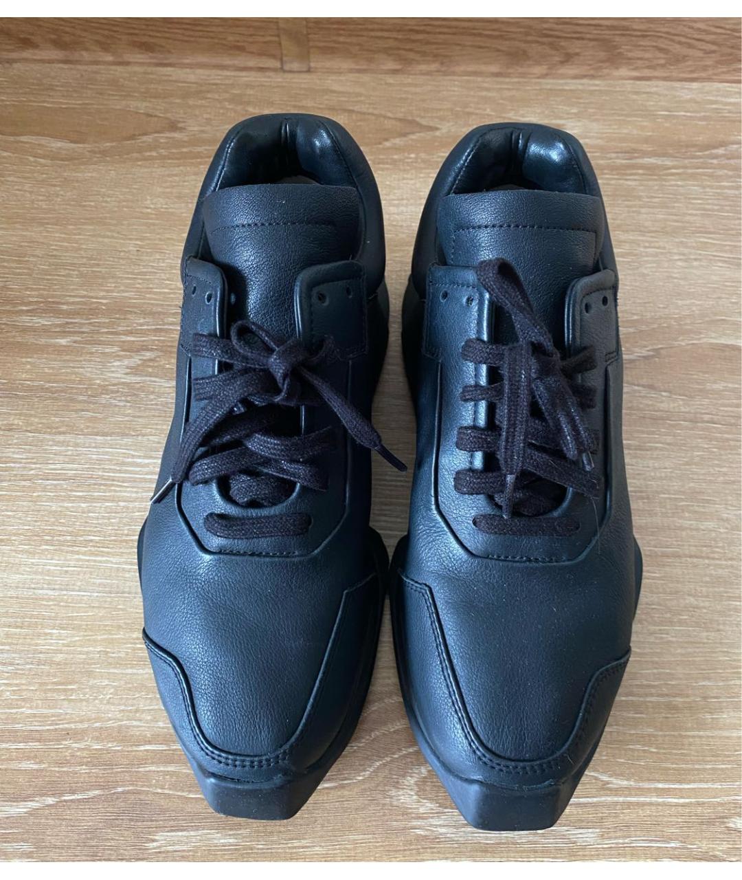 ADIDAS BY RICK OWENS Черные кожаные кроссовки, фото 2