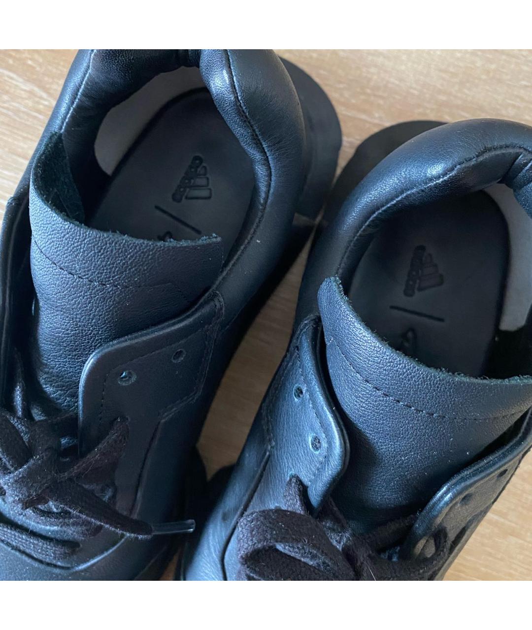 ADIDAS BY RICK OWENS Черные кожаные кроссовки, фото 7