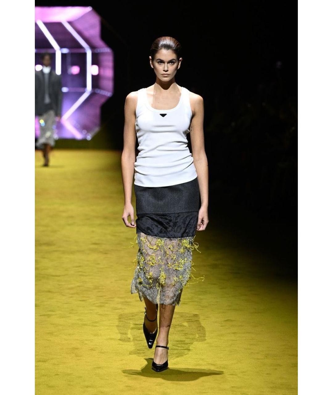 PRADA Серая юбка миди, фото 2