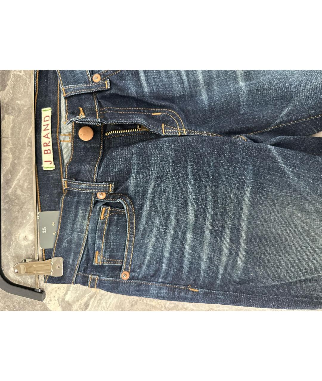 JBRAND Темно-синие хлопко-эластановые джинсы клеш, фото 4