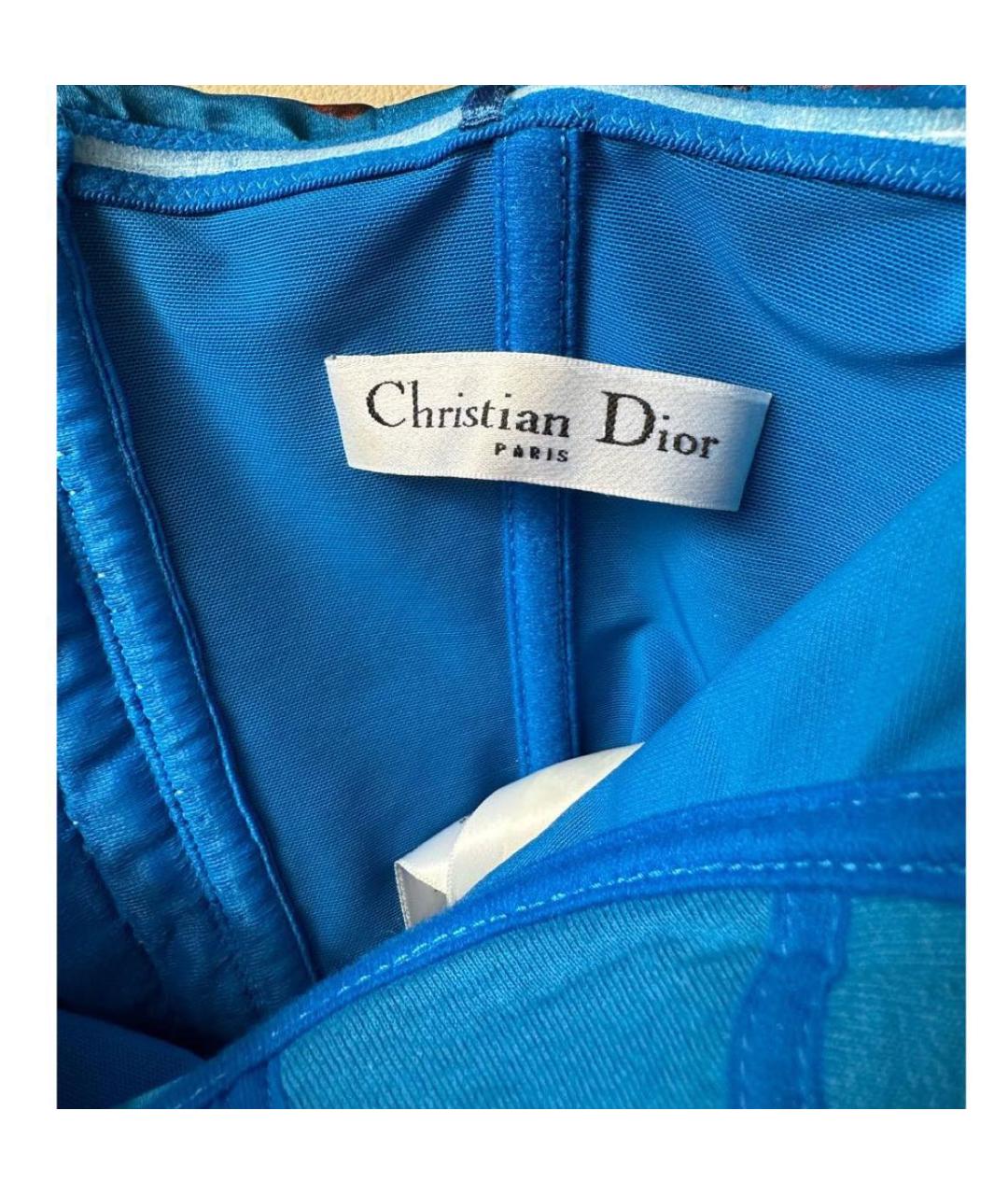 CHRISTIAN DIOR PRE-OWNED Голубое коктейльное платье, фото 6