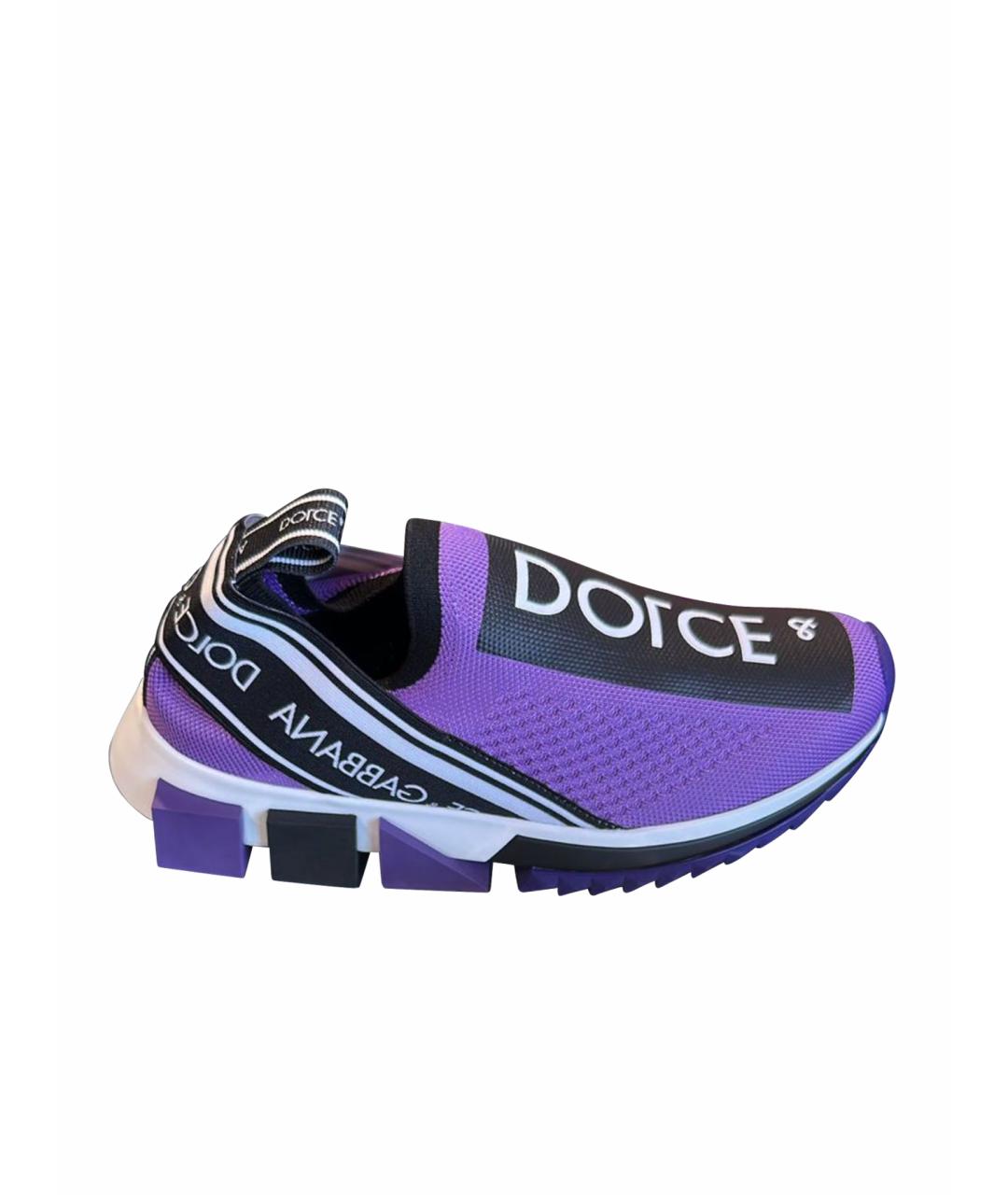 DOLCE&GABBANA Фиолетовые неопреновые кроссовки, фото 1