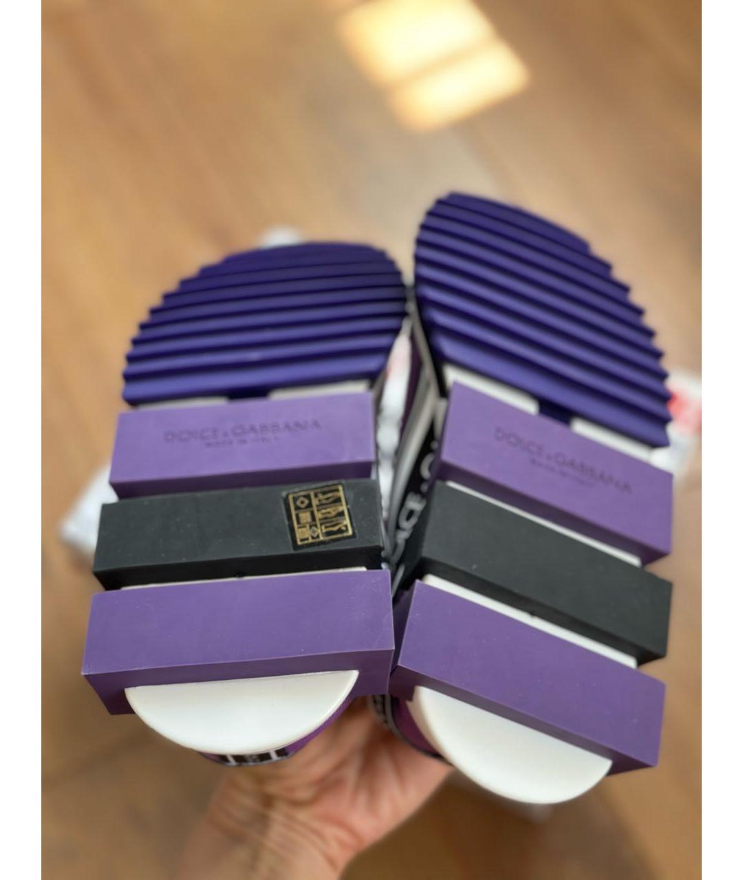 DOLCE&GABBANA Фиолетовые неопреновые кроссовки, фото 6