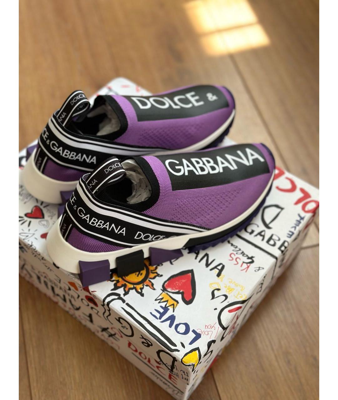 DOLCE&GABBANA Фиолетовые неопреновые кроссовки, фото 3