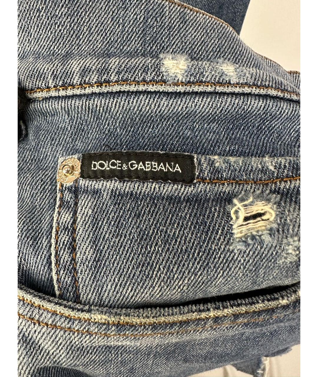 DOLCE&GABBANA Серые хлопко-эластановые прямые джинсы, фото 5