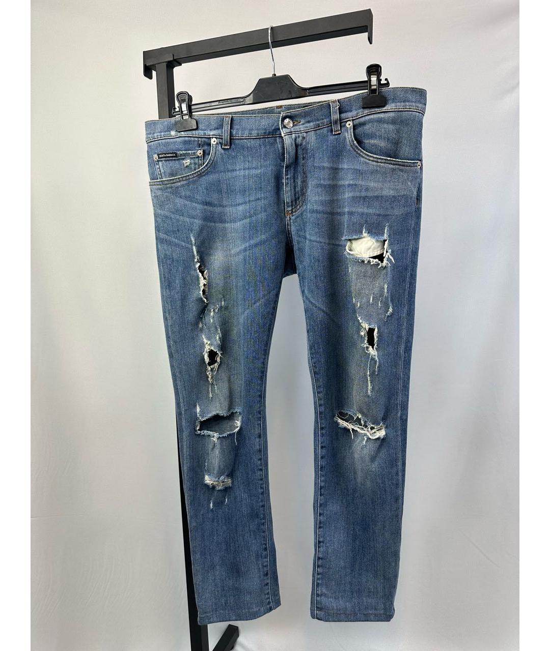 DOLCE&GABBANA Серые хлопко-эластановые прямые джинсы, фото 8