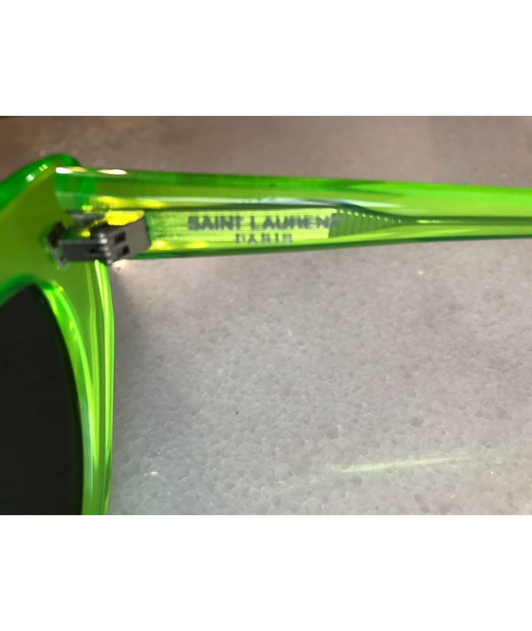 SAINT LAURENT Зеленые пластиковые солнцезащитные очки, фото 2