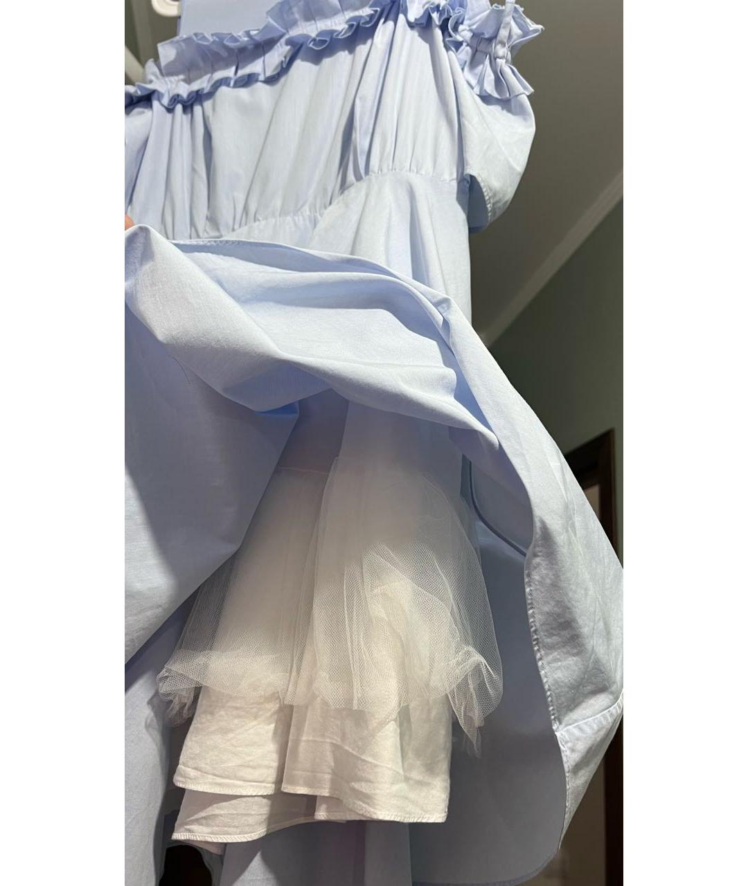 SANDRO Голубое хлопковое коктейльное платье, фото 4