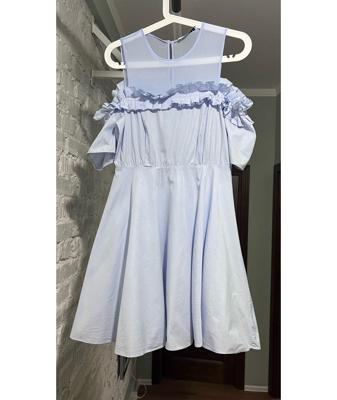SANDRO Голубое хлопковое коктейльное платье, фото 9