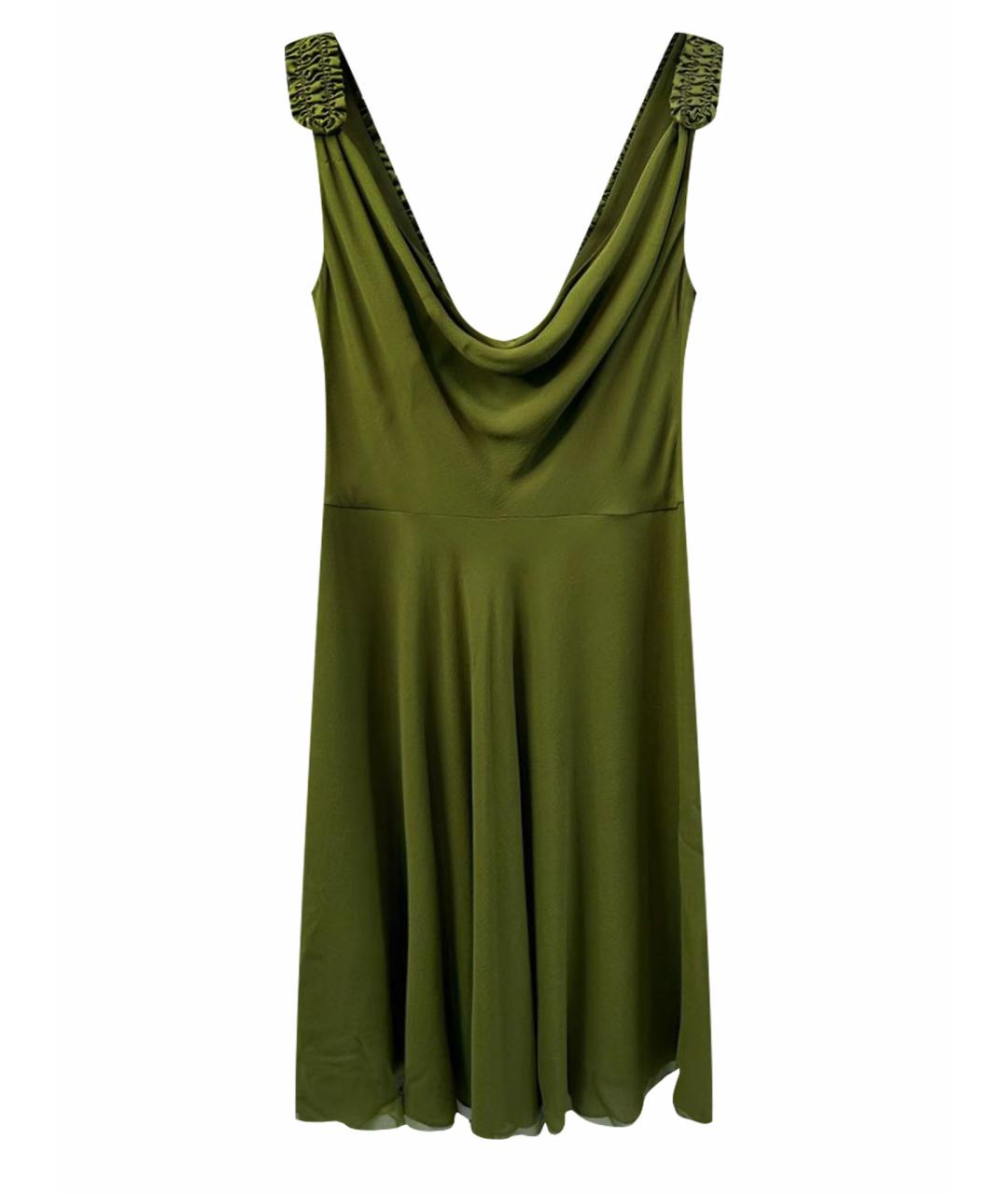 ESCADA Зеленые шелковое повседневное платье, фото 1