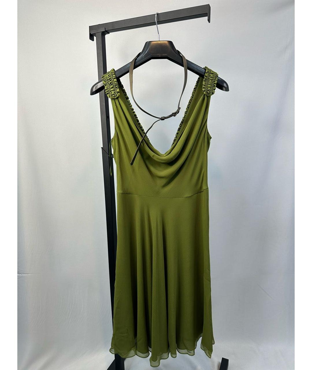 ESCADA Зеленые шелковое повседневное платье, фото 5