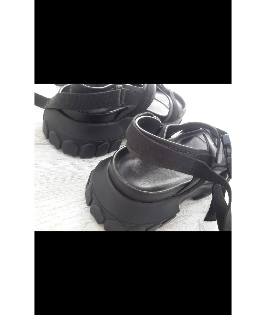 RICK OWENS Черные кожаные сандалии, фото 4