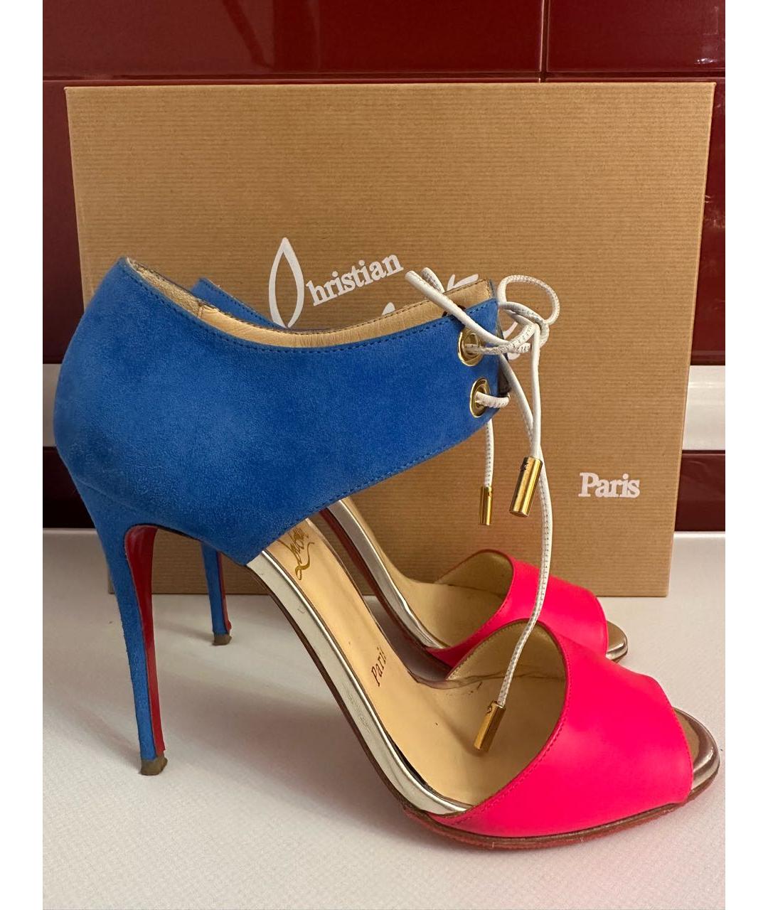 CHRISTIAN LOUBOUTIN Мульти замшевые босоножки, фото 7