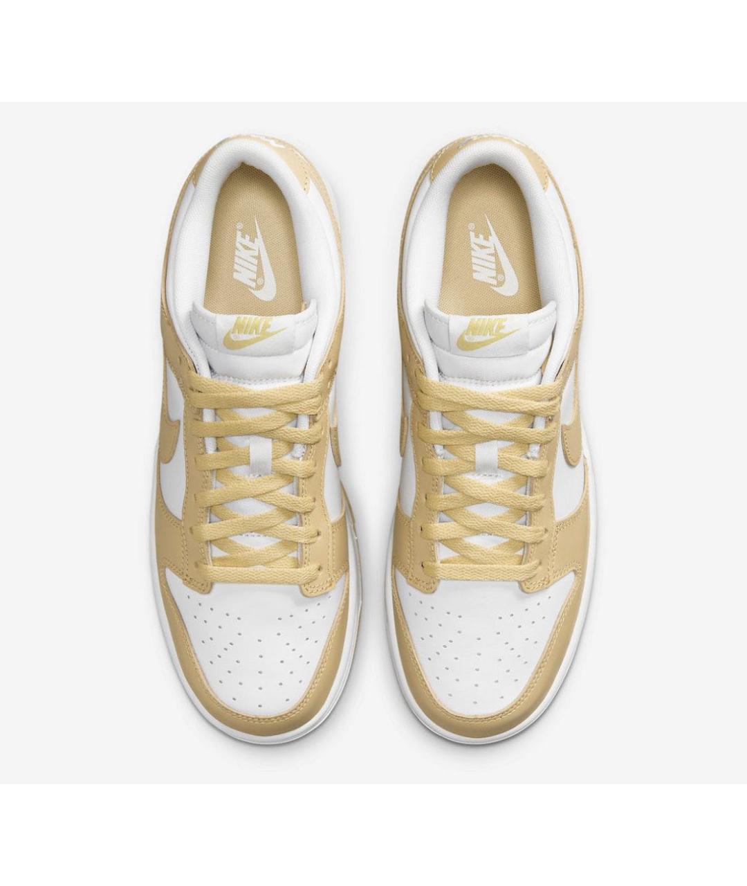 NIKE Бежевые кожаные низкие кроссовки / кеды, фото 3