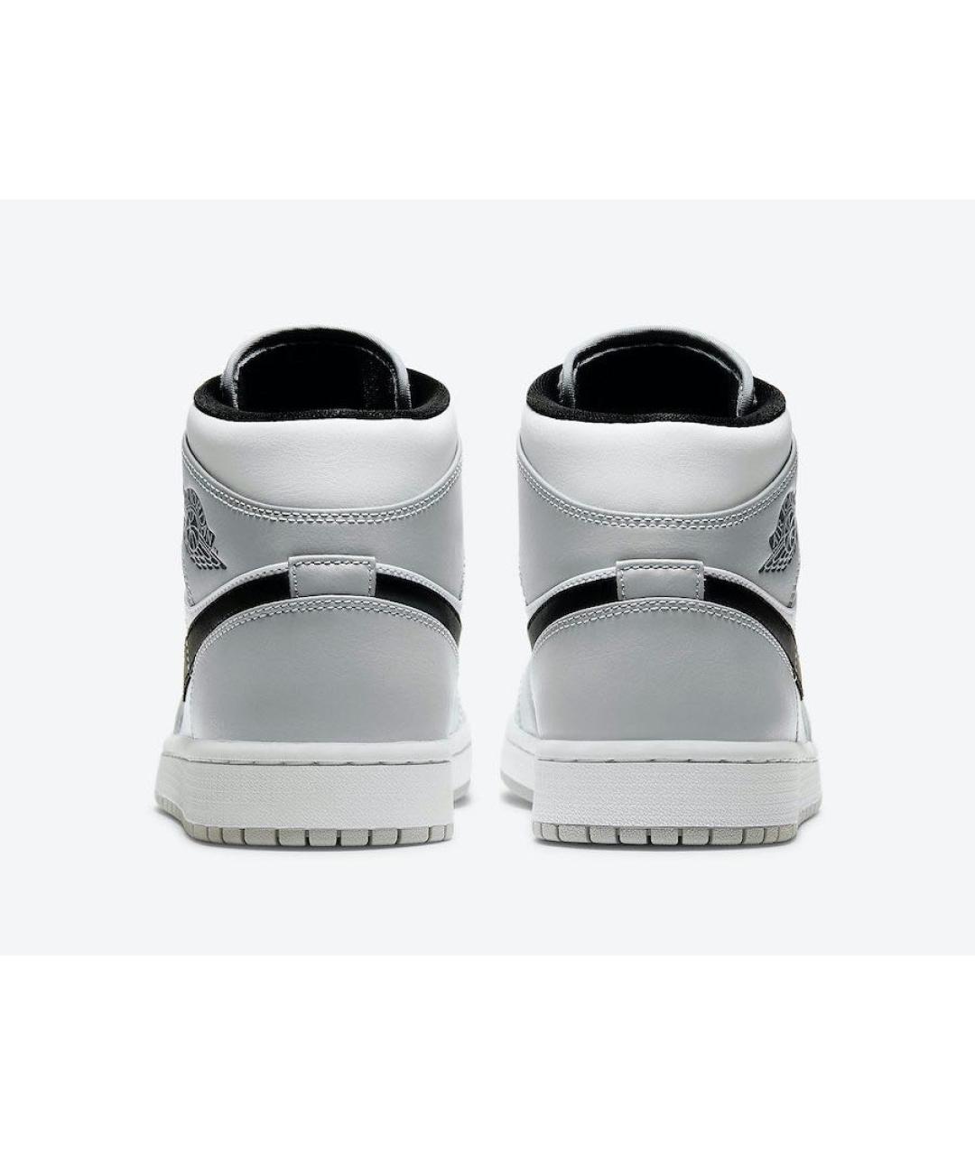 JORDAN Серые кожаные высокие кроссовки / кеды, фото 4