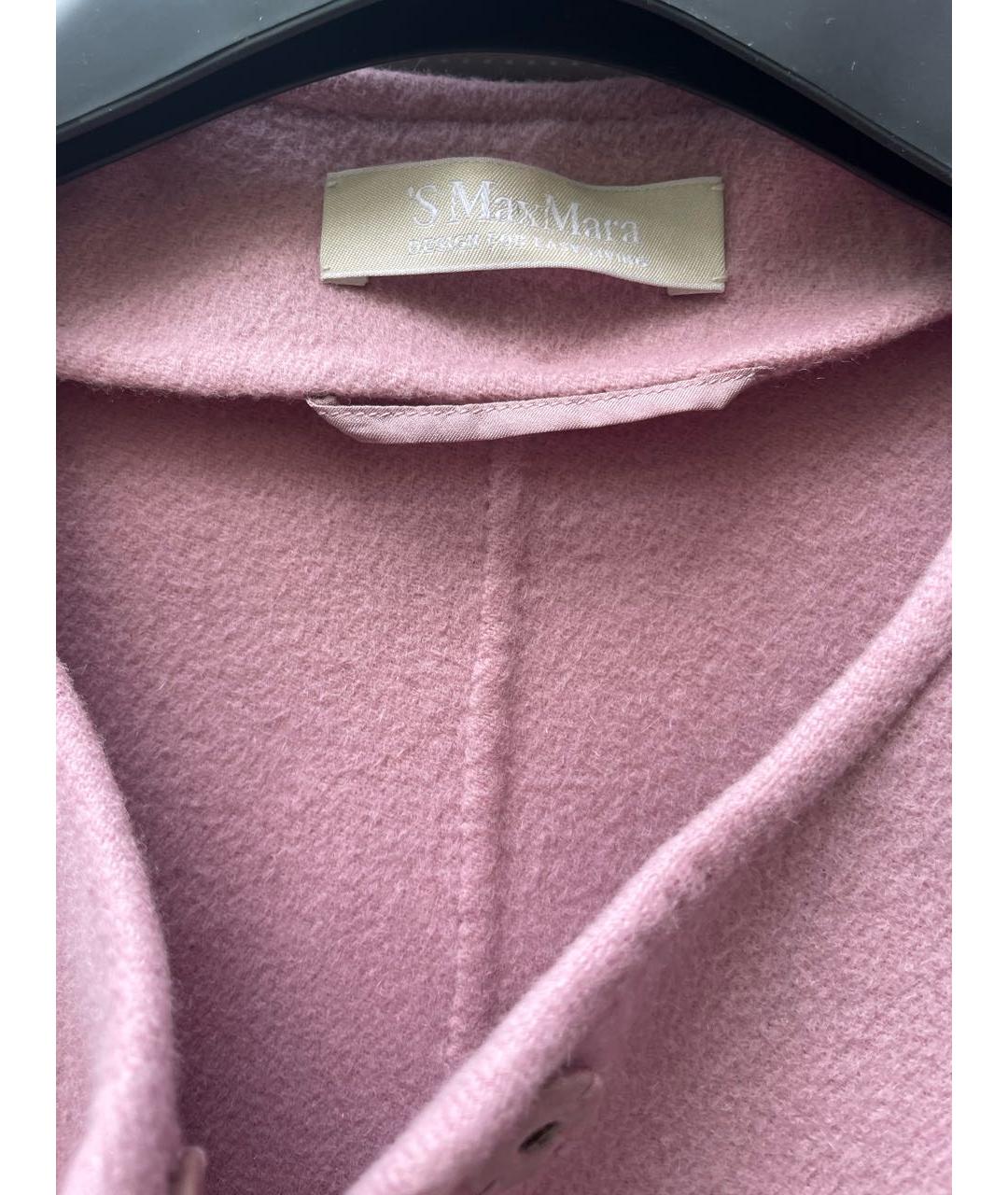 'S MAX MARA Розовое шерстяное пальто, фото 3