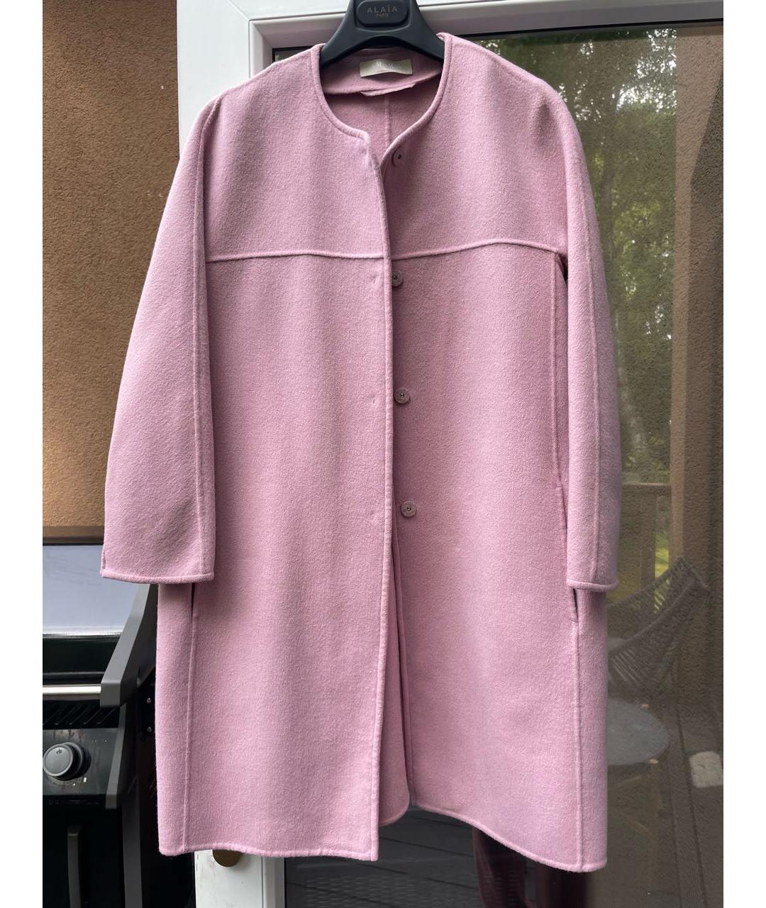 'S MAX MARA Розовое шерстяное пальто, фото 6