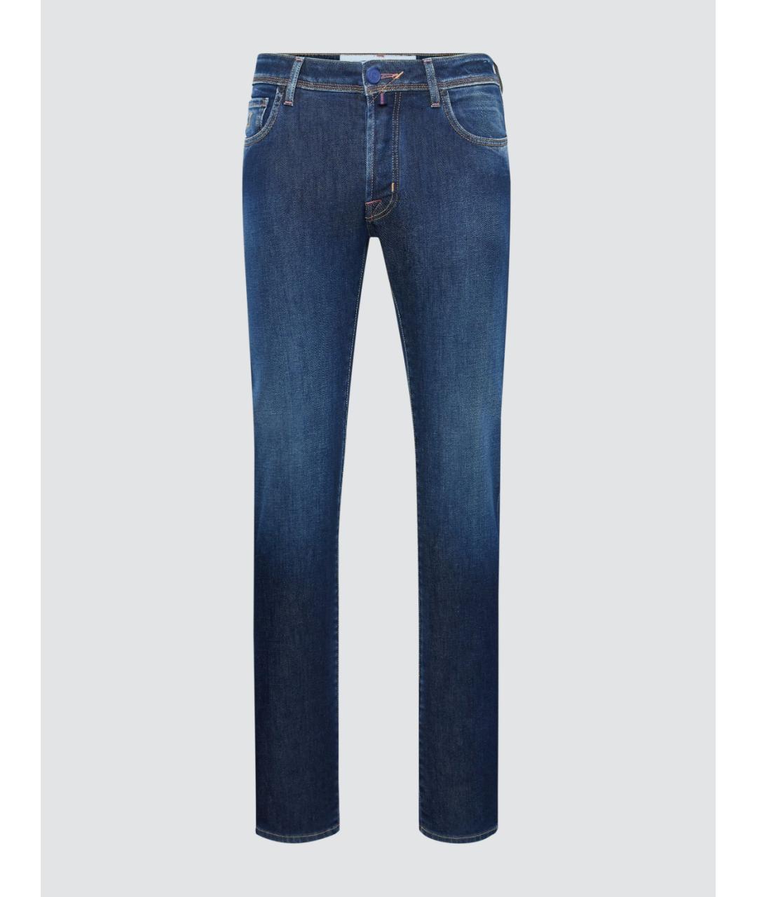 JACOB COHEN Темно-синие хлопко-полиэстеровые джинсы, фото 6