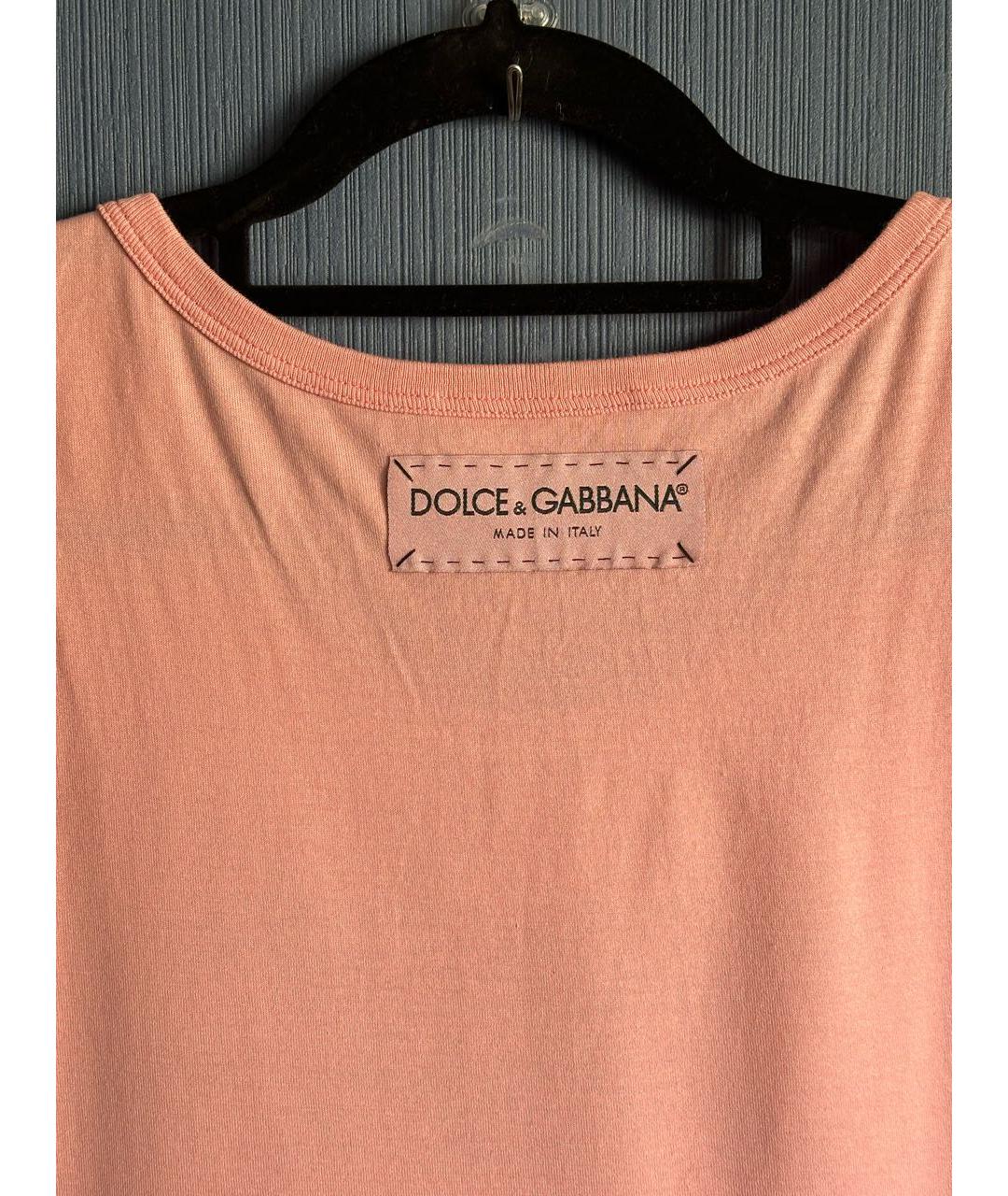 DOLCE&GABBANA Розовая хлопковая майка, фото 5