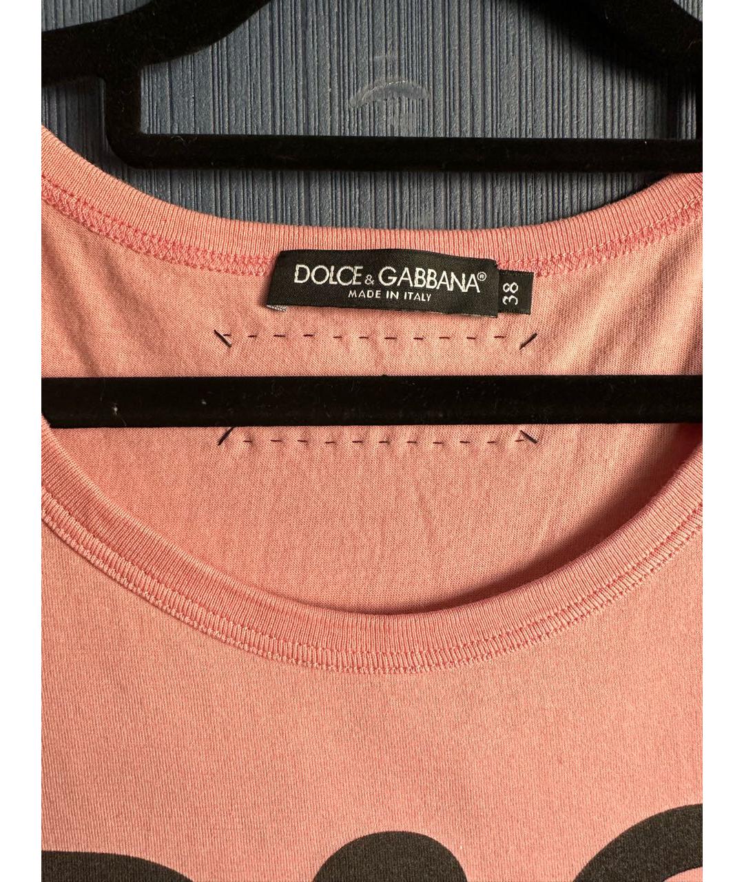DOLCE&GABBANA Розовая хлопковая майка, фото 3