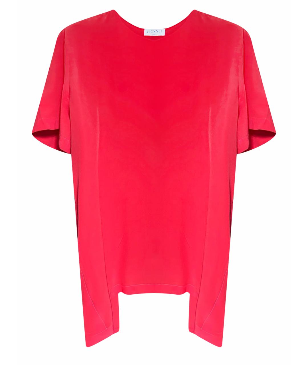 VIONNET Красная шелковая блузы, фото 1