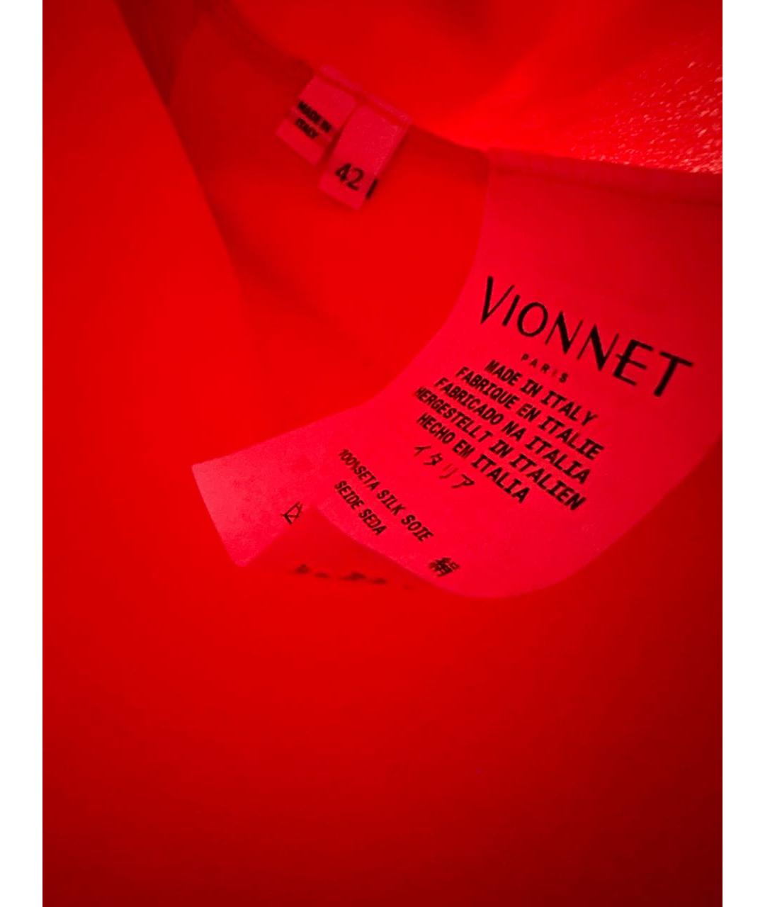 VIONNET Красная шелковая блузы, фото 4