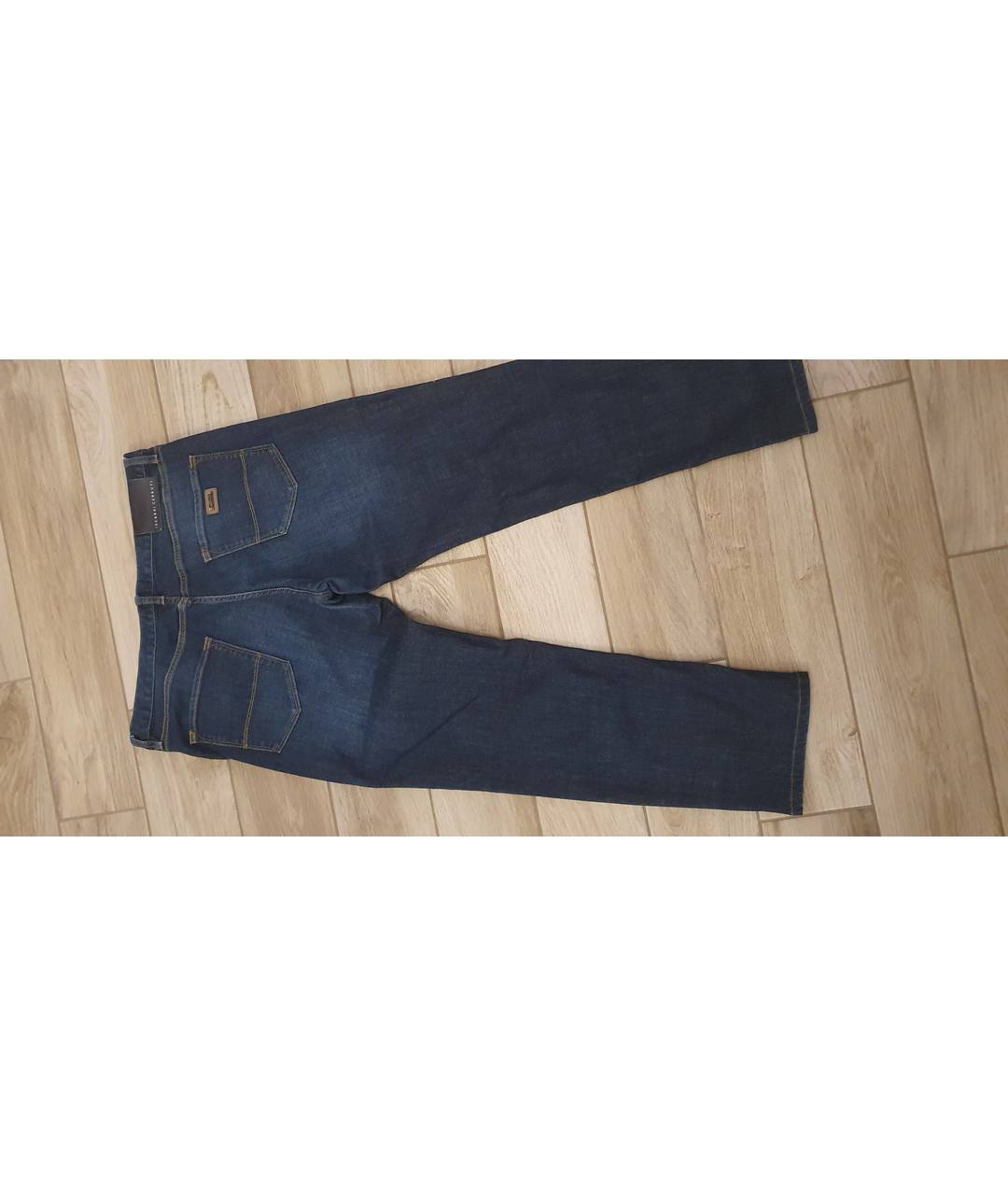 CERRUTI 1881 Синие хлопко-эластановые прямые джинсы, фото 2