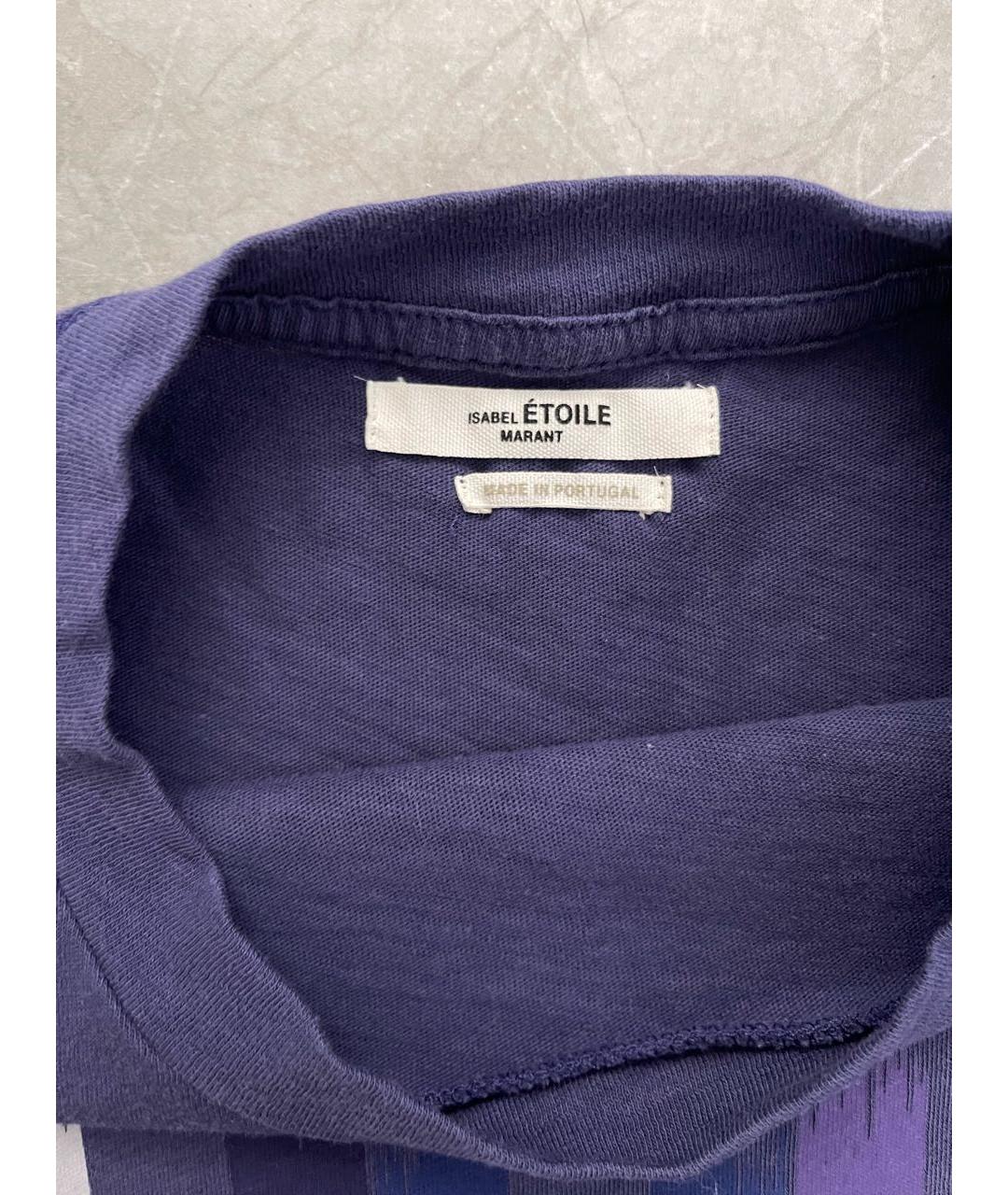 ISABEL MARANT ETOILE Фиолетовая хлопковая футболка, фото 3