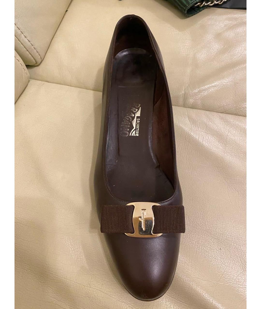 FERRAGAMO Коричневые кожаные туфли, фото 3