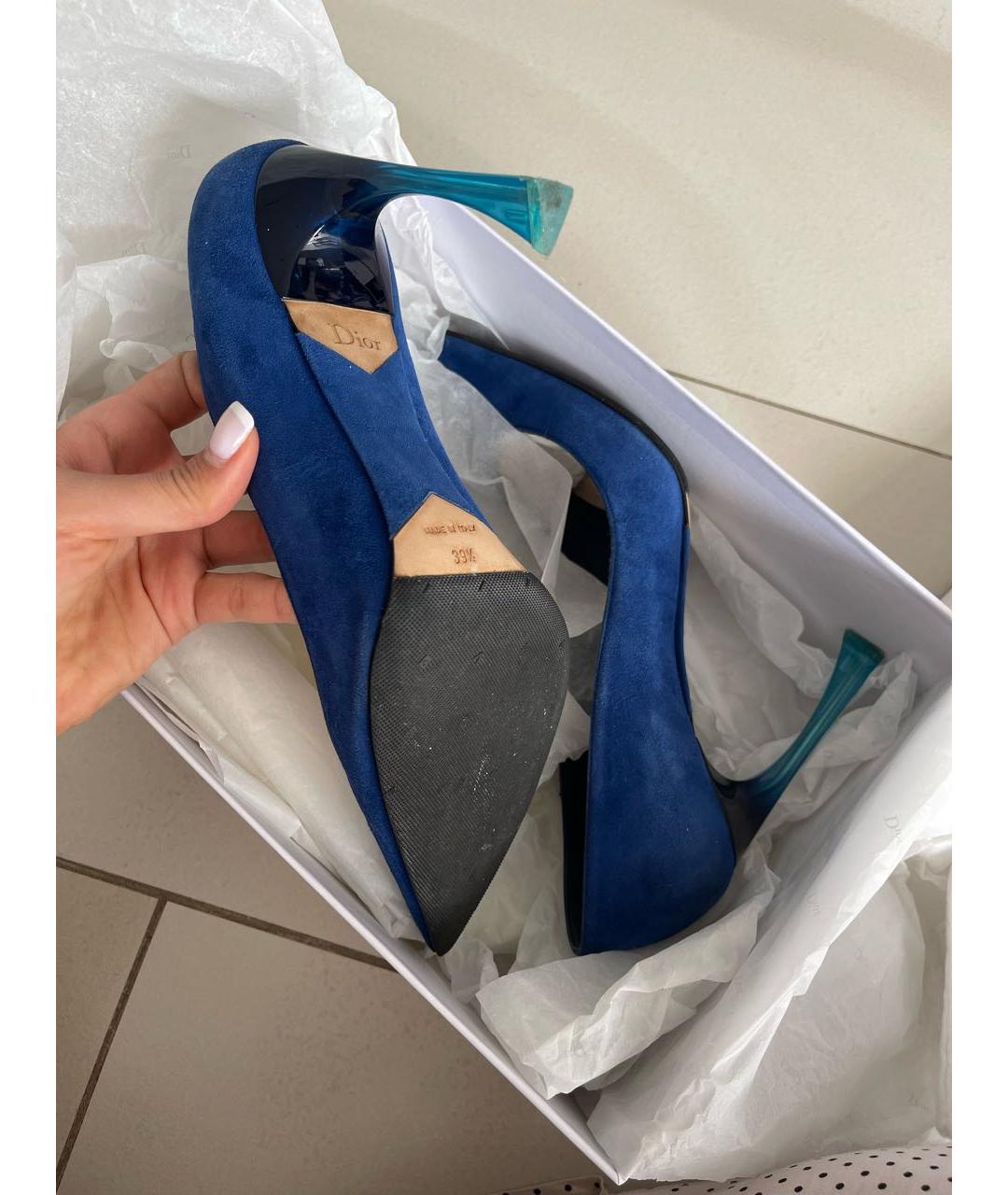 CHRISTIAN DIOR PRE-OWNED Синие замшевые туфли, фото 5