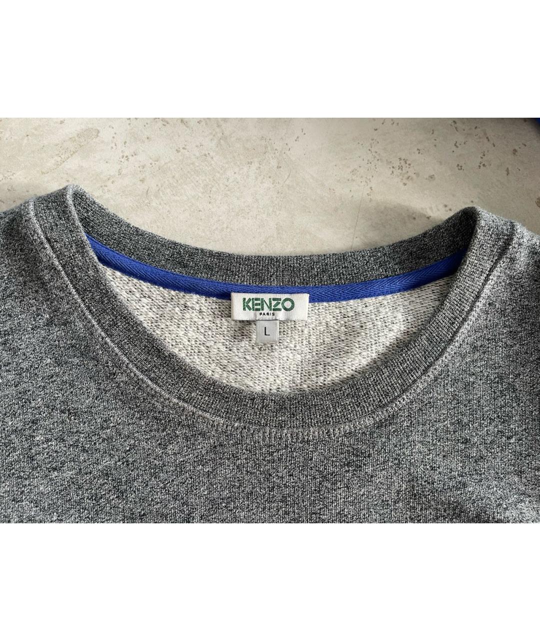 KENZO Серое хлопковое повседневное платье, фото 4